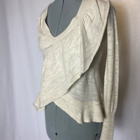 Sparrow Heather Oatmeal 100% Merino wool sweater. - Picture 2 of 14